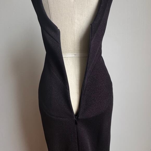 ALAÏA Shimmery Purple/Black Stretch Maxi Dress - Picture 10 of 13